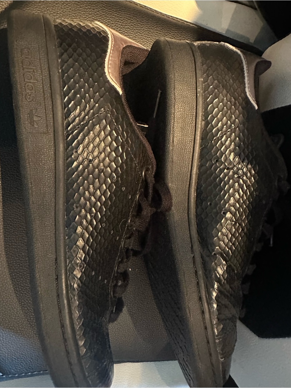 adidas women’s  Black Textured Low-Top Sneakers
